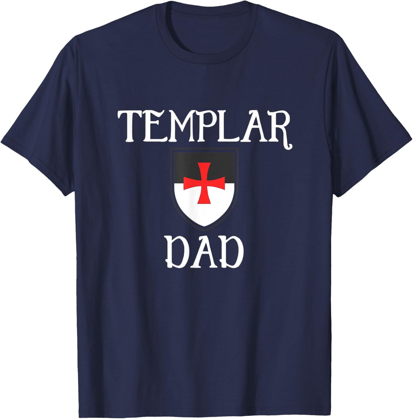 Knights Templar Dad Shield Medieval Seal T-Shirt - T-Shirt | Navy