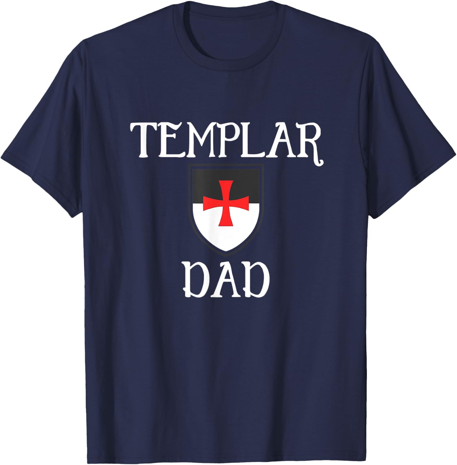 Knights Templar Dad Shield Medieval Seal T-Shirt - T-Shirt | Navy