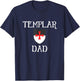 Knights Templar Dad Shield Medieval Seal T-Shirt - T-Shirt | Navy
