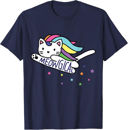 Meowgical Caticorn Cat Unicorn Kittycorn T-Shirt - T-Shirt | Navy