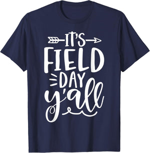 Field Day Y'All For Kids Teacher T-Shirt - T-Shirt | Navy