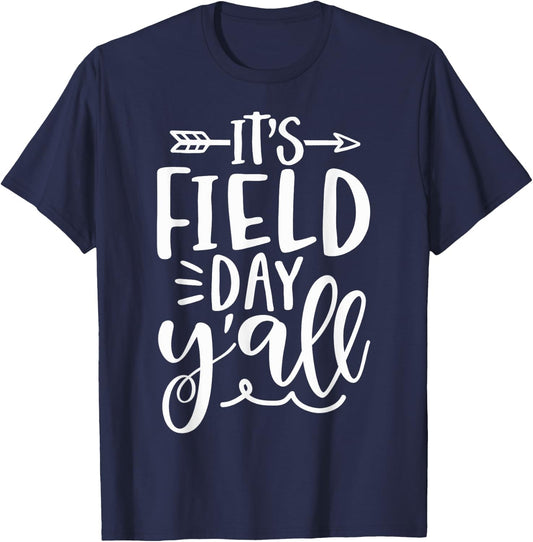 Field Day Y'All For Kids Teacher T-Shirt - T-Shirt | Navy