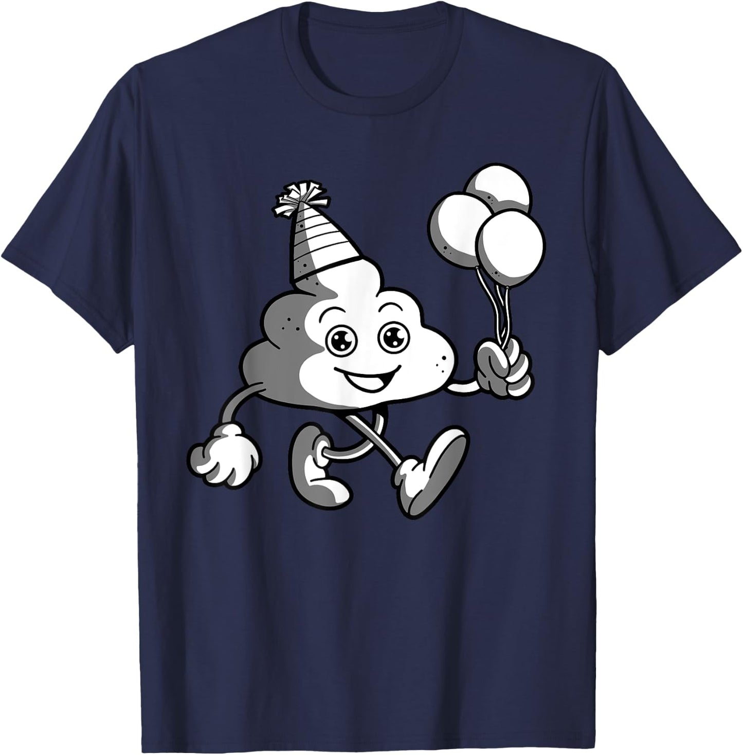 Hilarious Birthday Poop Toilet Stool Sink Or Float Balloon T-Shirt - T-Shirt | Navy