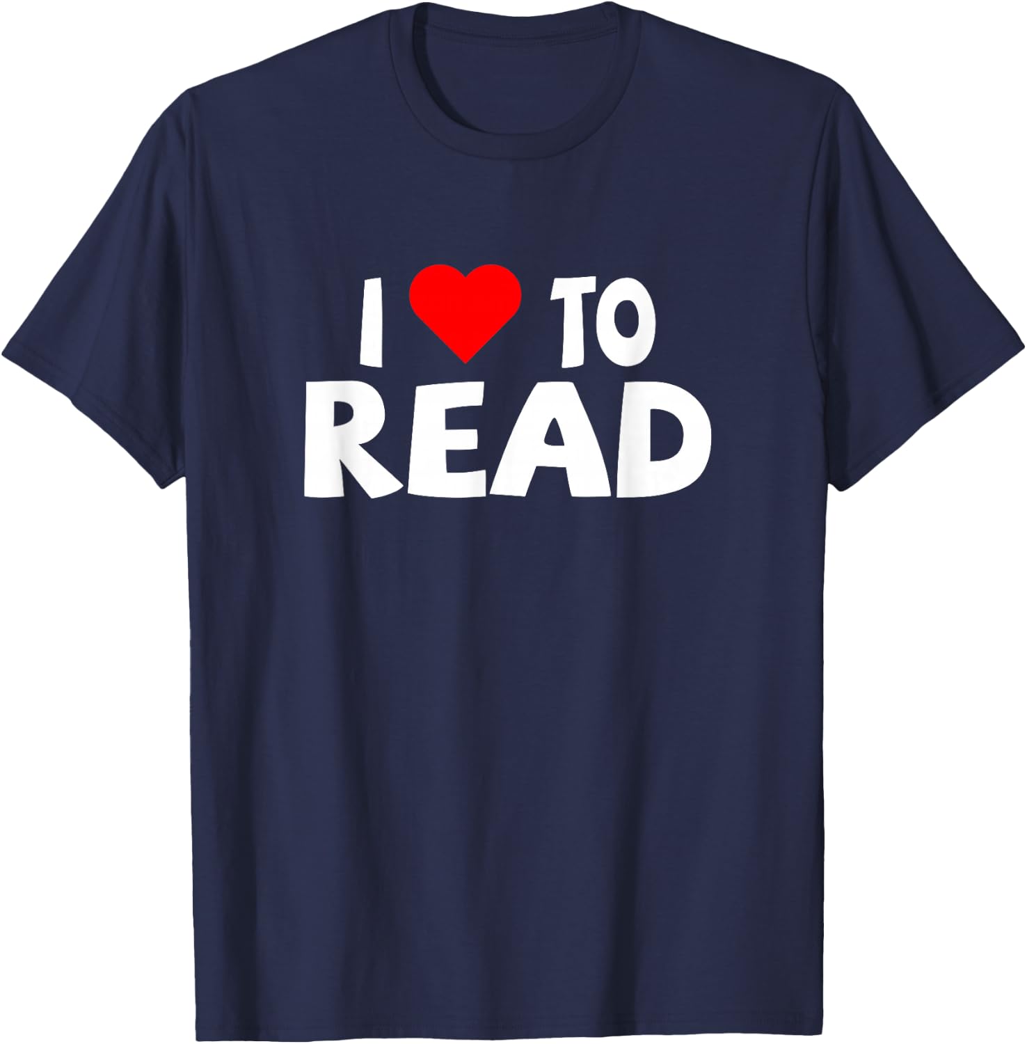Reader Shirt I Love to Read Heart Reading T-Shirt - T-Shirt | Navy
