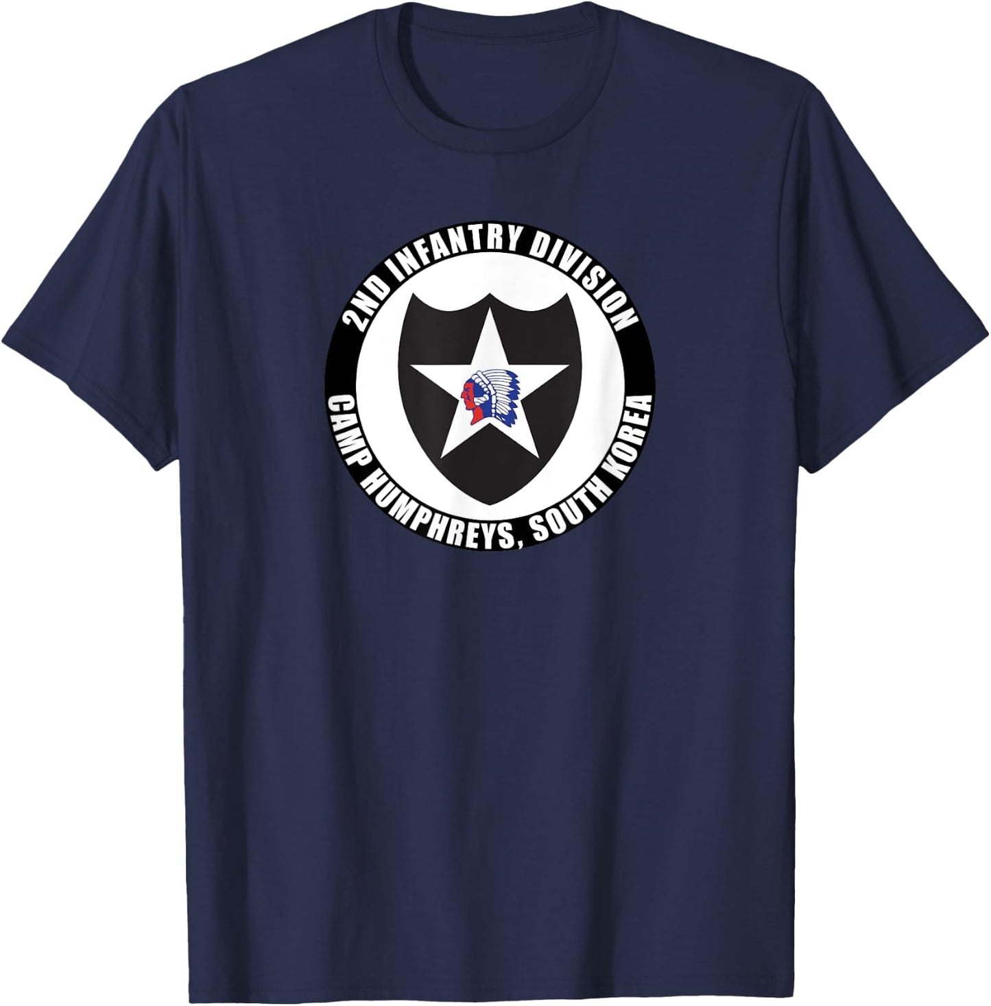 2nd Infantry Division Camp Humphreys Korea Emblem Veteran T-Shirt - T-Shirt | Navy