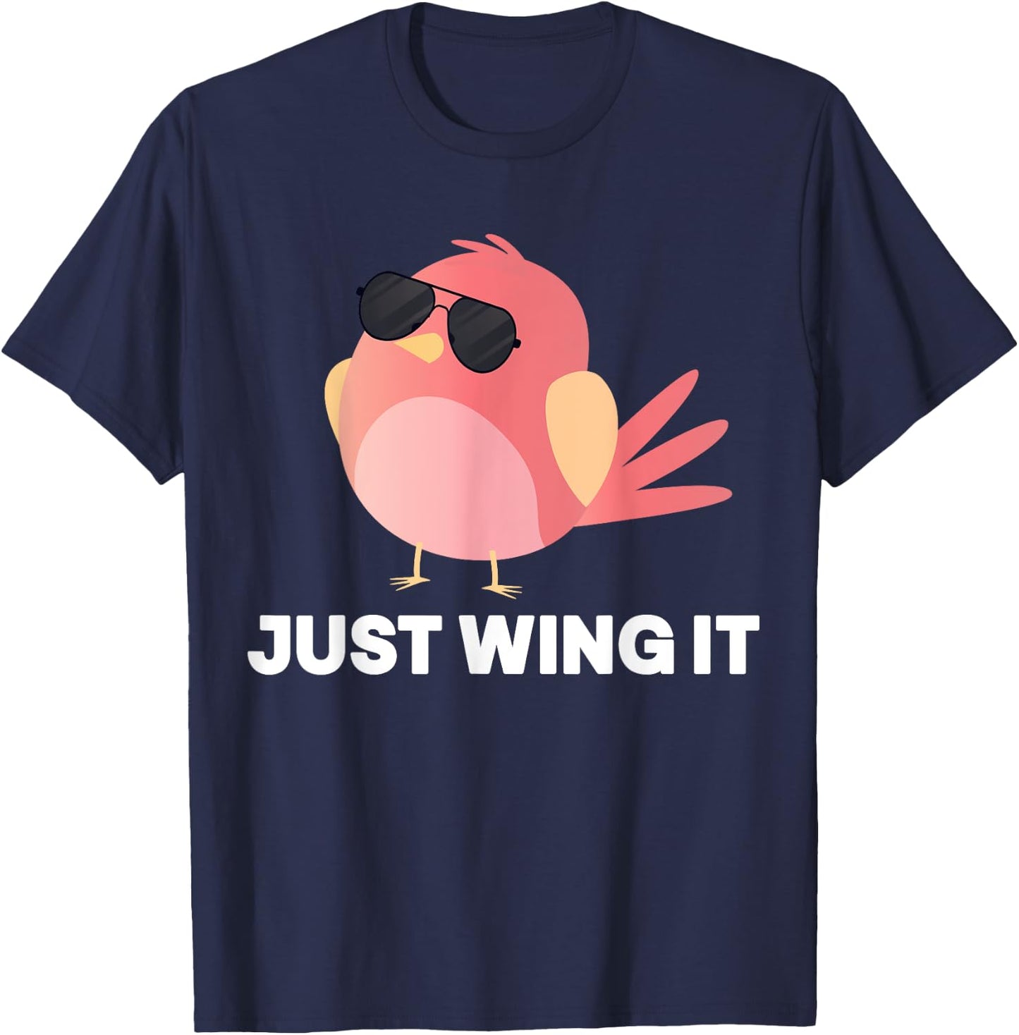 Bird Watching Just Wing It, Bird T-Shirt - T-Shirt | Navy
