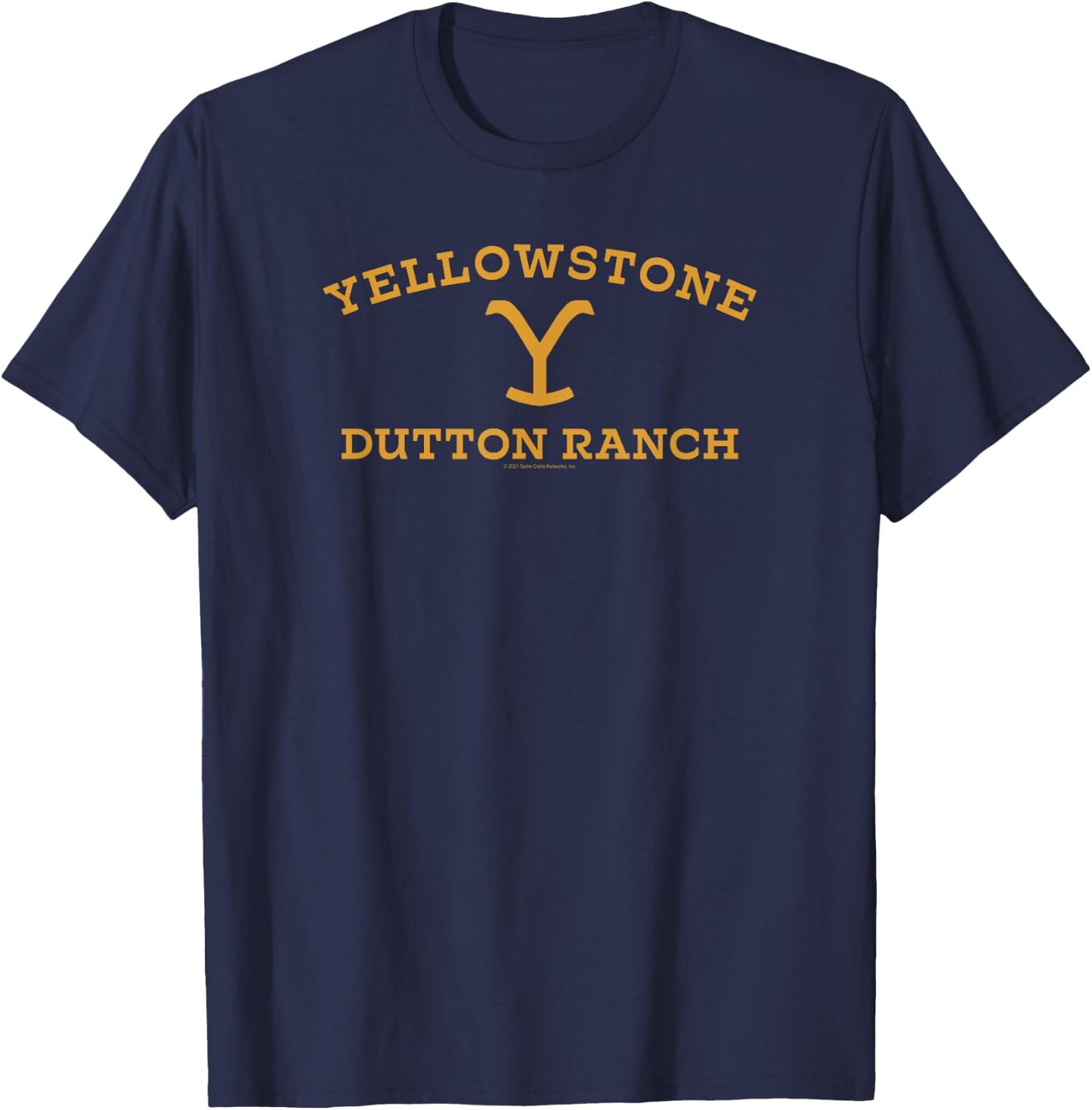 Yellowstone Large Gold Dutton Ranch Logo T-Shirt - T-Shirt | Navy