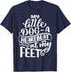 My Little Dog A Heartbeat At My Feet Dog Saying Women Kids T-Shirt - T-Shirt | Navy