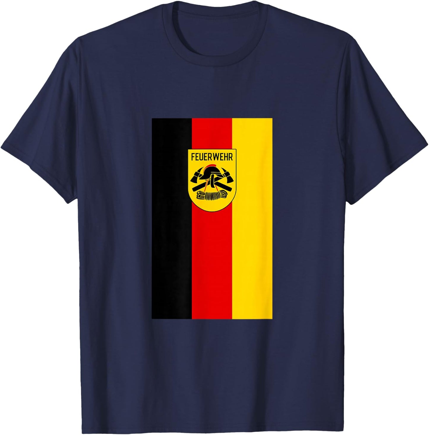 German Fire Rescue Department Fireman Uniform Flag T-Shirt - T-Shirt | Navy