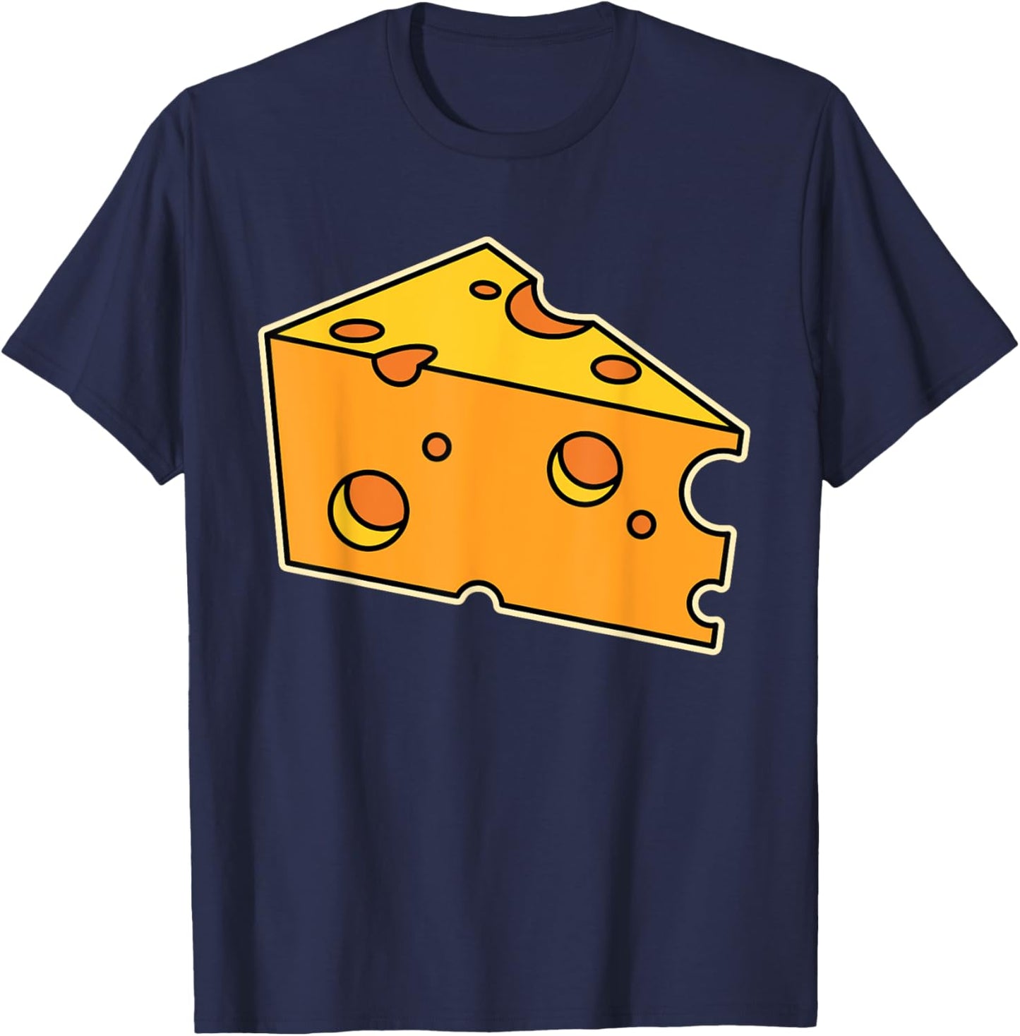 Funny Big Sliced Swiss Cheese Lover Gift Women Kids T-Shirt - T-Shirt | Navy