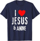 Vintage Grunge I Love JESUS & ANIME, Christian T-Shirt - T-Shirt | Navy