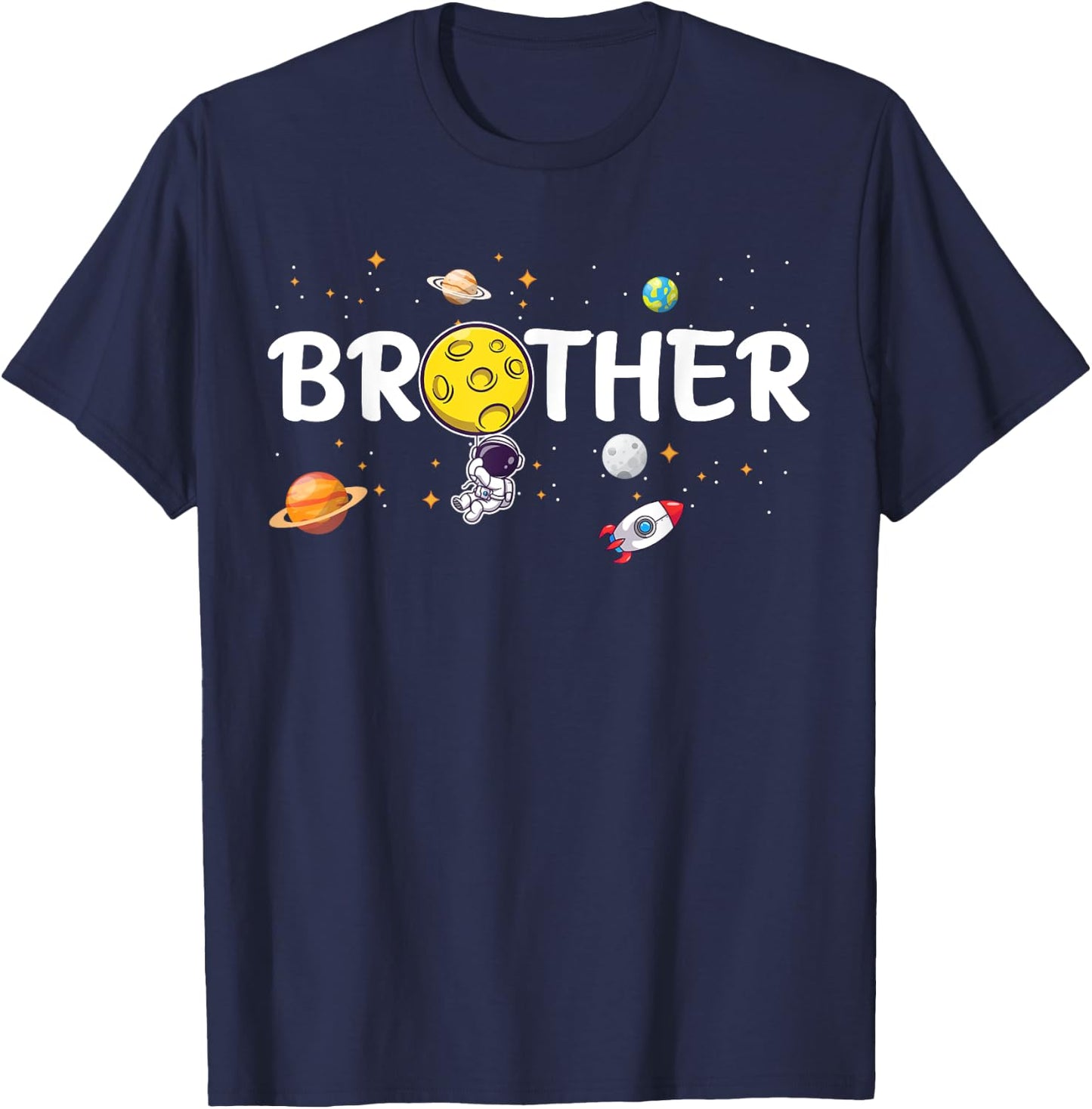 Brother of The Birthday Boy Astronaut 1st Birthday Family T-Shirt - T-Shirt | Navy