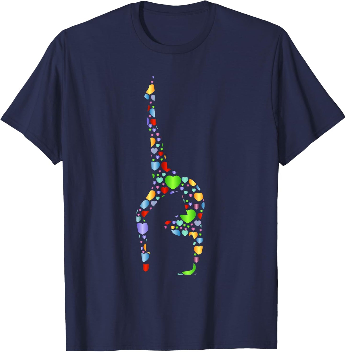 Gymnastics Gift Hearts Gymnast Gifts T-Shirt - T-Shirt | Navy
