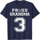 Custom Proud Football Grandma Number 3 Personalized Women T-Shirt - T-Shirt | Navy