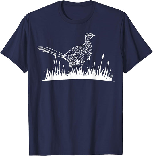 Pheasant Hunter Bird Dakota Hunting Upland T-Shirt - T-Shirt | Navy