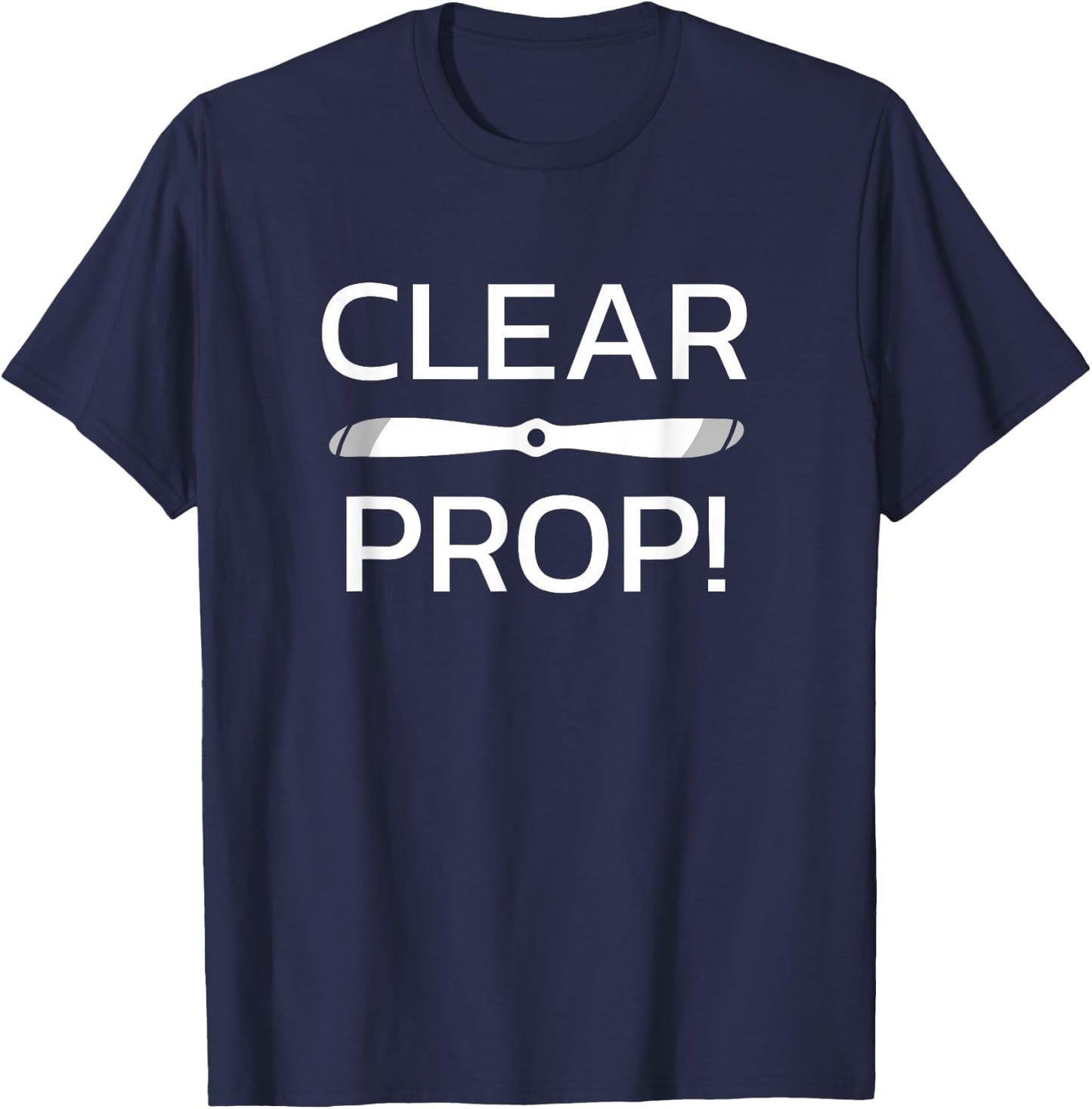 Aviation Pilot Airplane Clear Prop T-Shirt - T-Shirt | Navy
