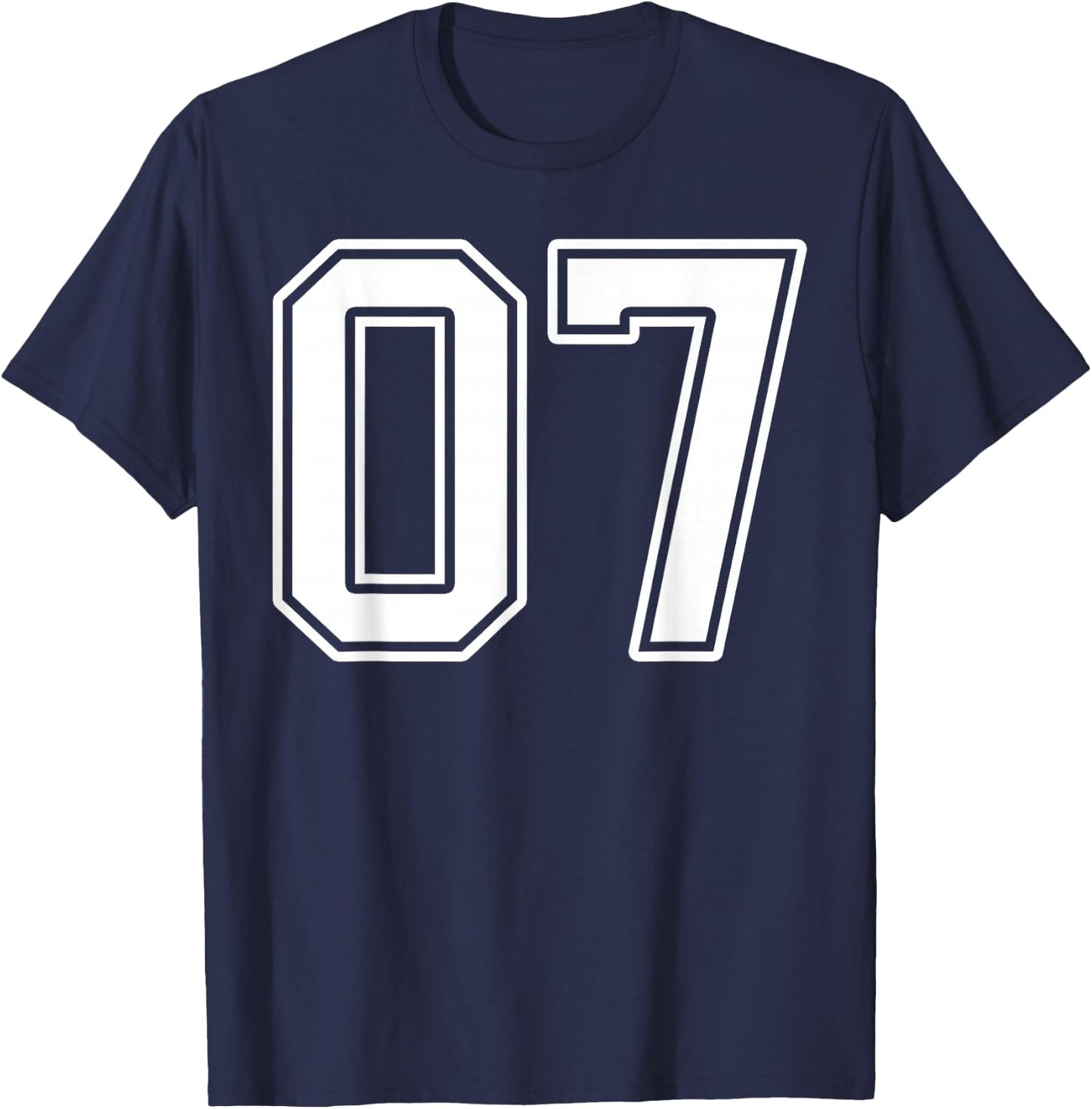 Number 7 Fan Player Jersey Style #07 Men Women Kids T-Shirt - T-Shirt | Navy