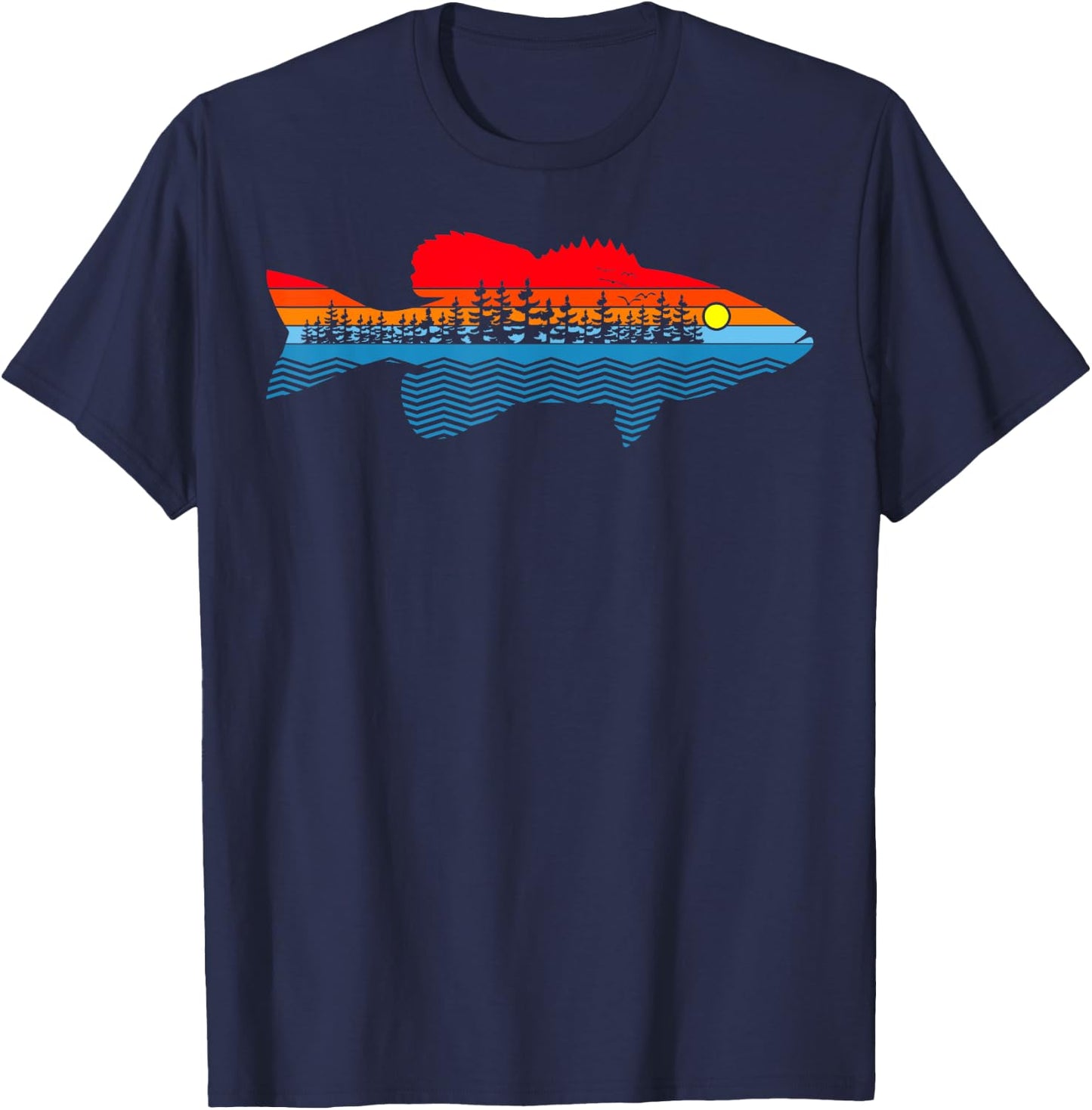 Vintage Nature Outdoor Fishing - Fisher Smallmouth Bass T-Shirt - T-Shirt | Navy