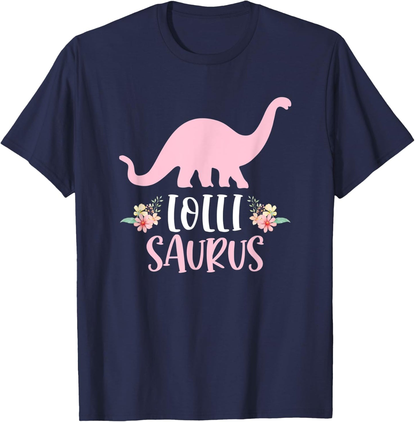 Lolli Saurus Grandma Mother's Day Thanksgiving Christmas T-Shirt - T-Shirt | Navy