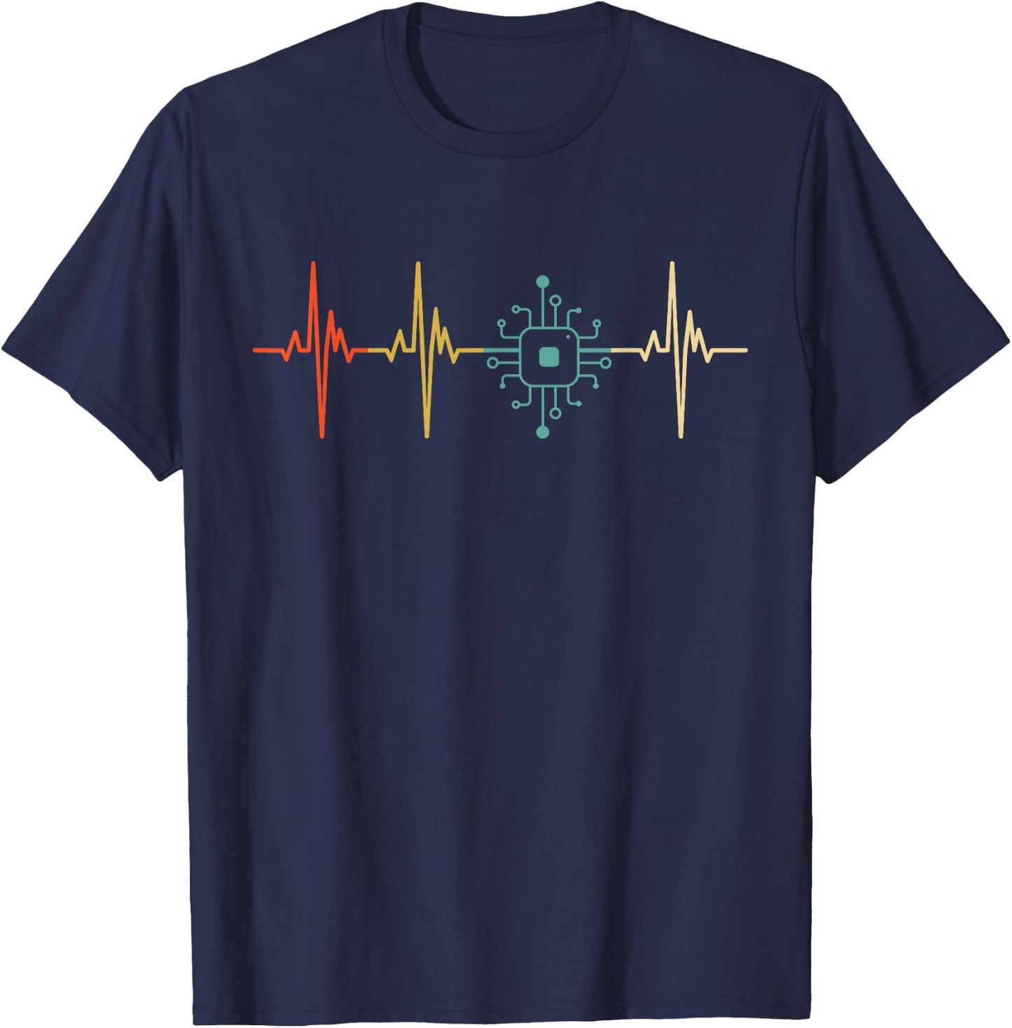 CPU Heartbeat Computer PC Master Race PC Builder IT Tech T-Shirt - T-Shirt | Navy