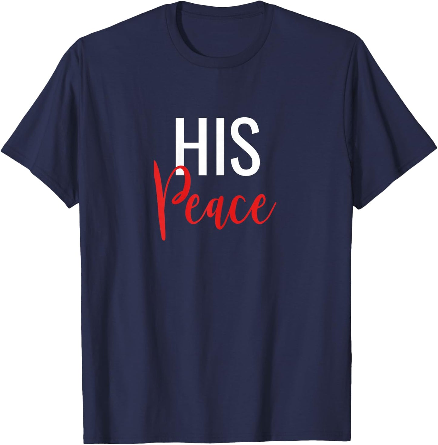 Her Rock His Peace Matching Couples T-Shirt - T-Shirt | Navy