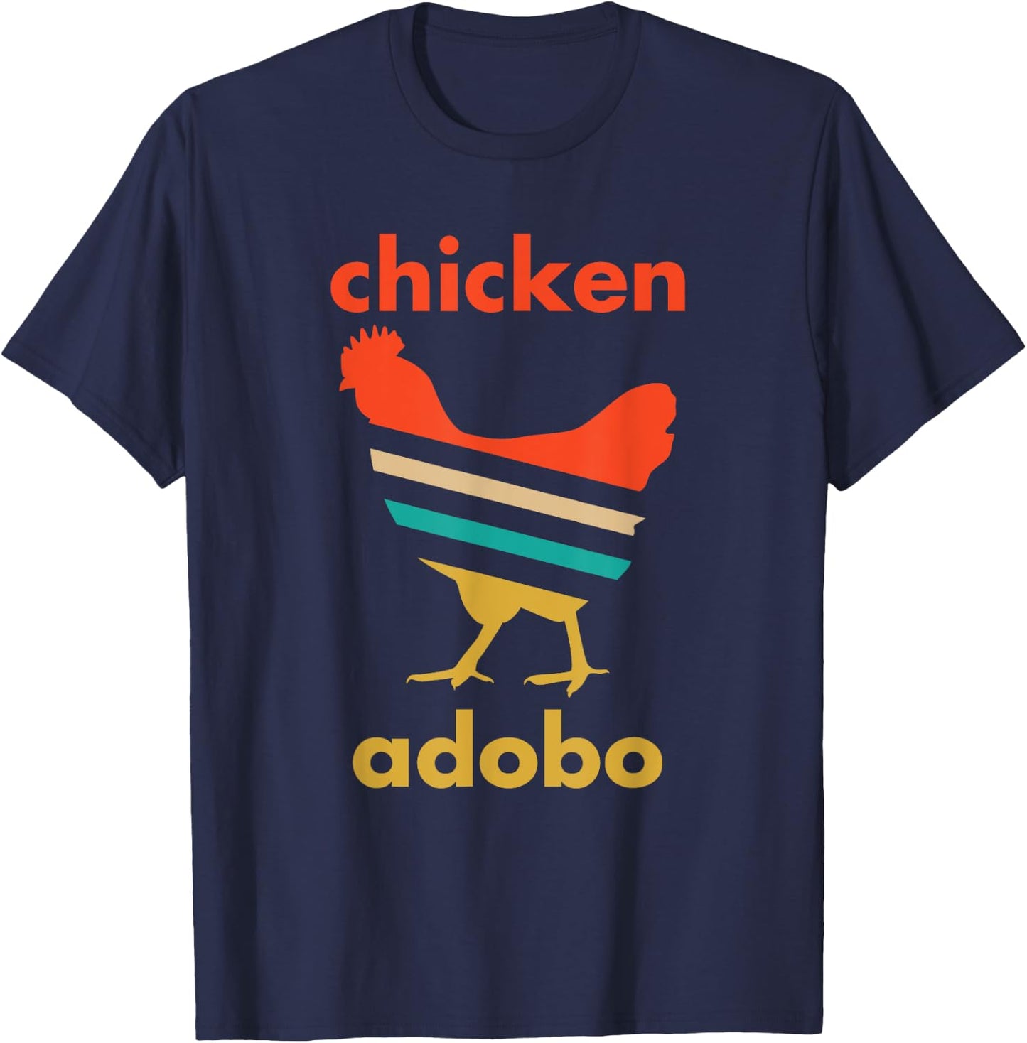 Funny Filipino Adobo Shirt Chicken Adobo Retro Style T-Shirt - T-Shirt | Navy