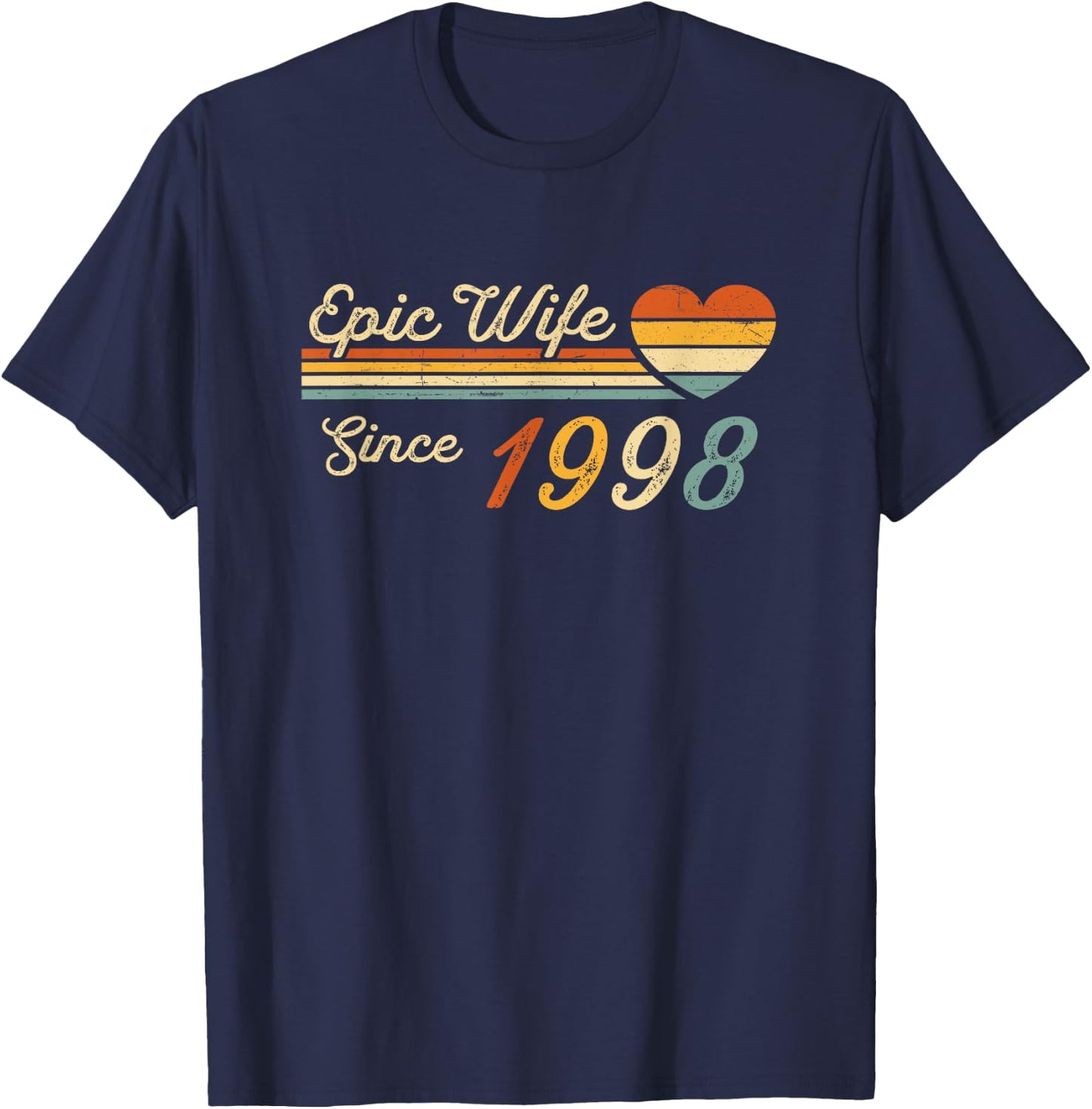 27th wedding anniversary 27 years - Epic Wife Since 1998 T-Shirt - T-Shirt | Navy