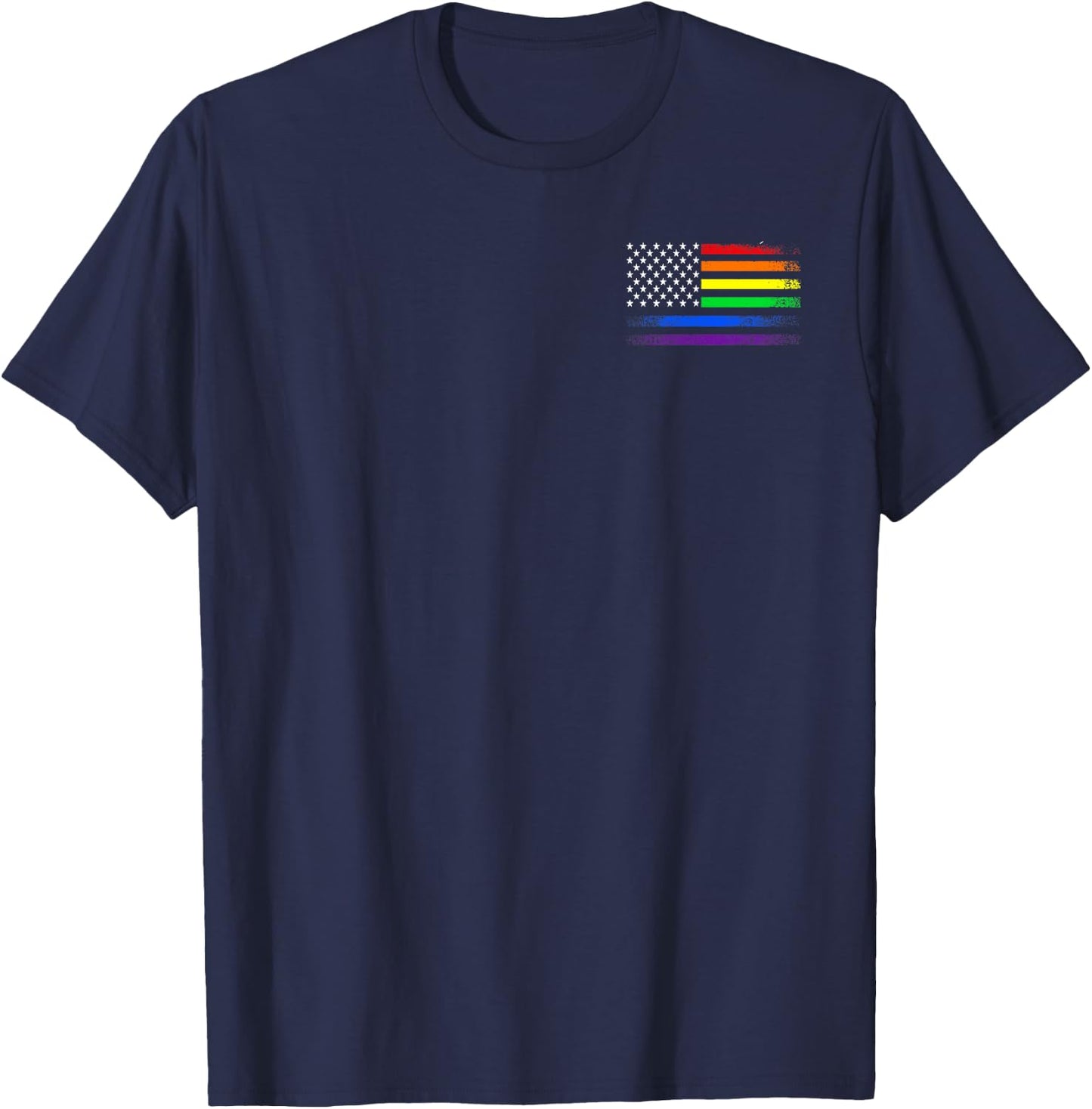 2 Sided LGBTQ Pride Flag We The People 250 Years of No Kings T-Shirt - T-Shirt | Navy