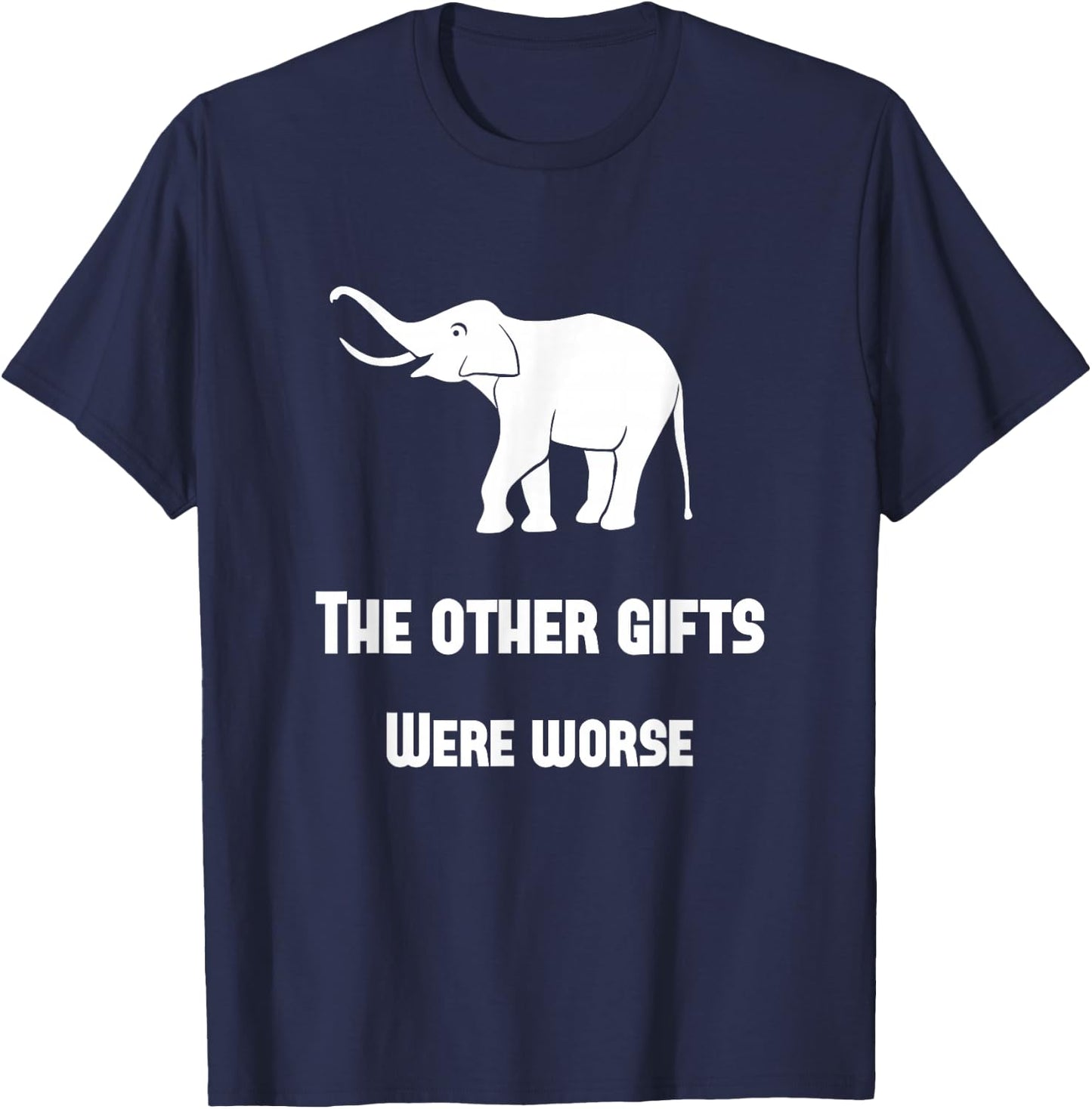 Funny White Elephant Gift Shirt T-Shirt - T-Shirt | Navy