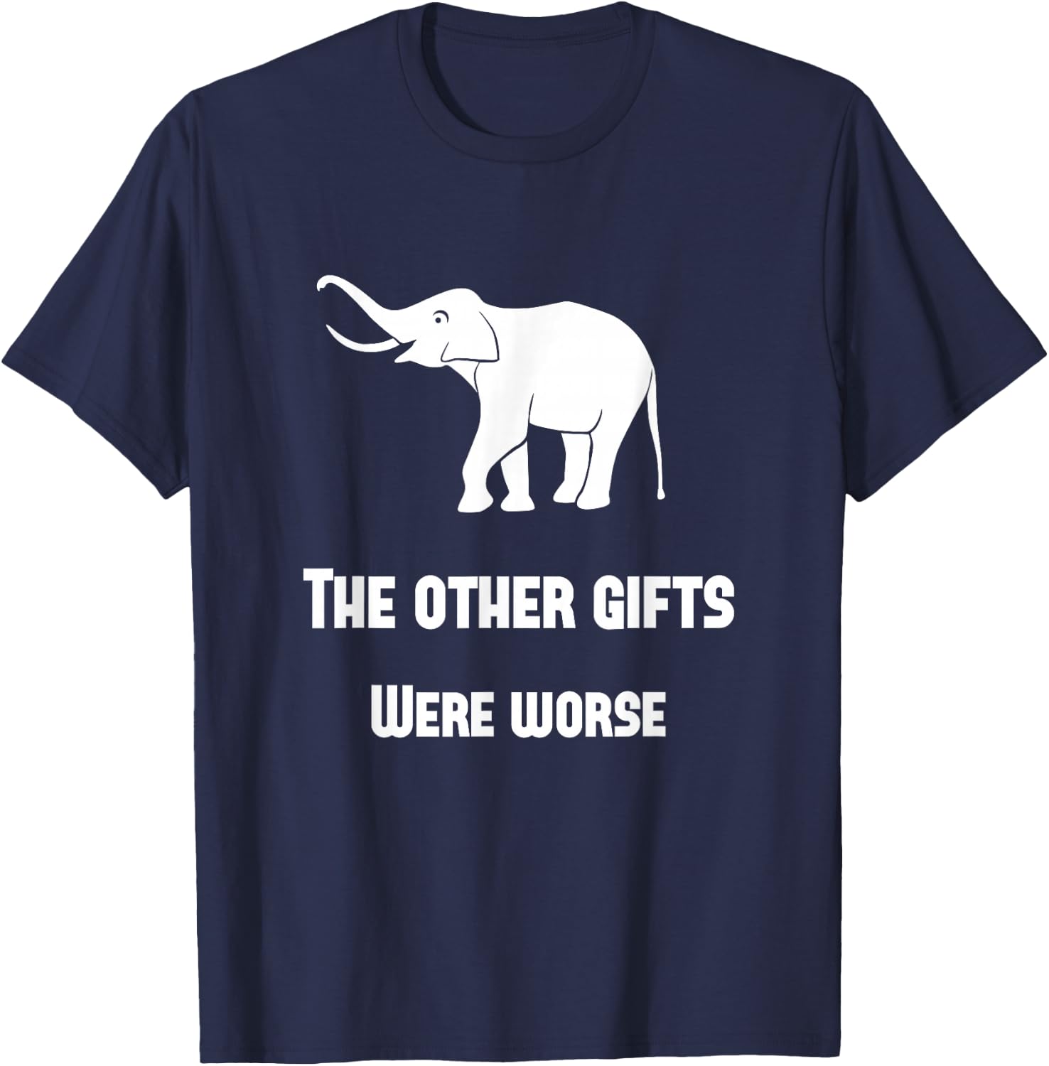 Funny White Elephant Gift Shirt T-Shirt - T-Shirt | Navy