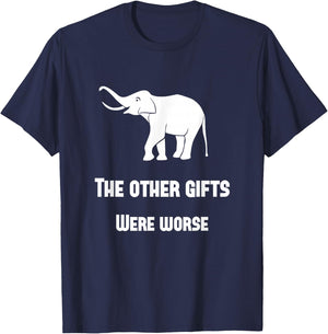 Funny White Elephant Gift Shirt T-Shirt - T-Shirt | Navy