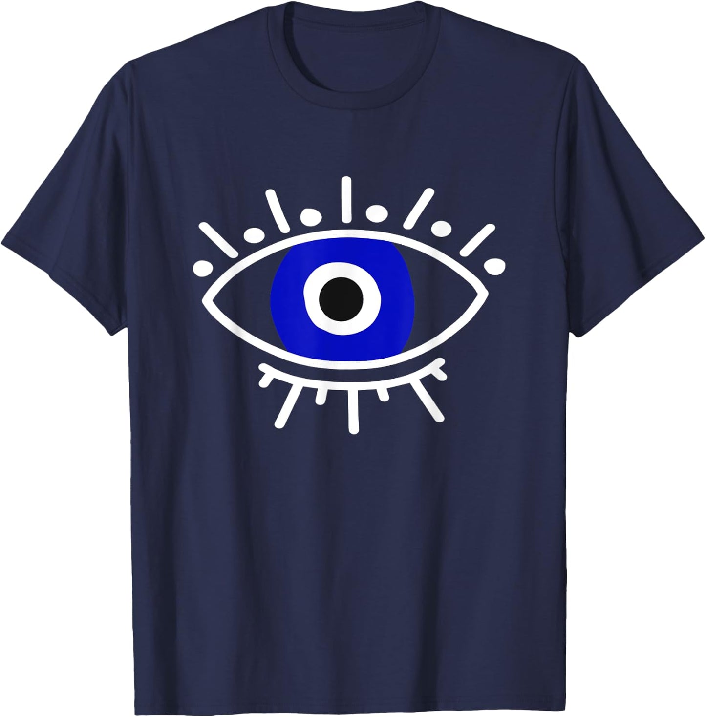Evil Eye Curse Protection Hand of Hamsa Seeing Eyes Evil Eye T-Shirt - T-Shirt | Navy