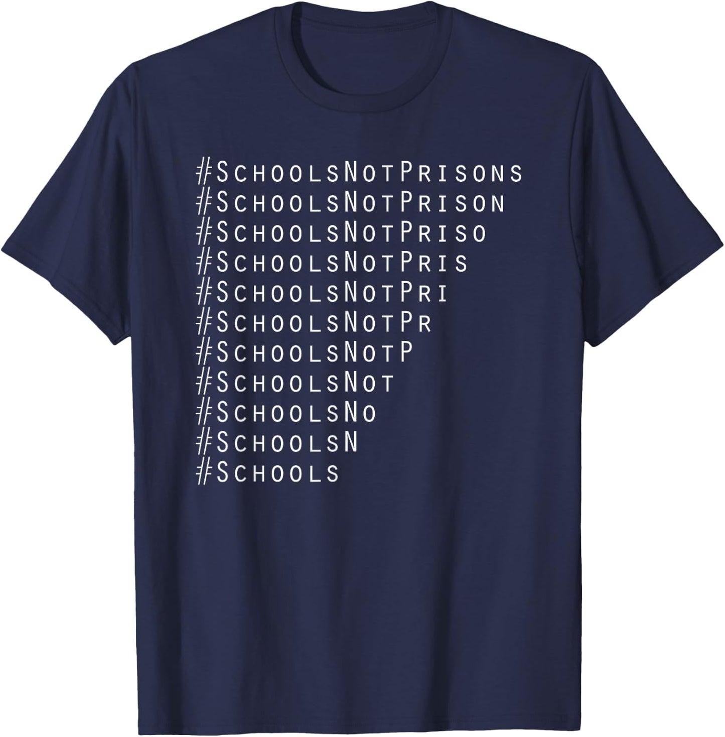 Back to school Schools Not Prisons Vintage Aesthetic T-Shirt - T-Shirt | Navy