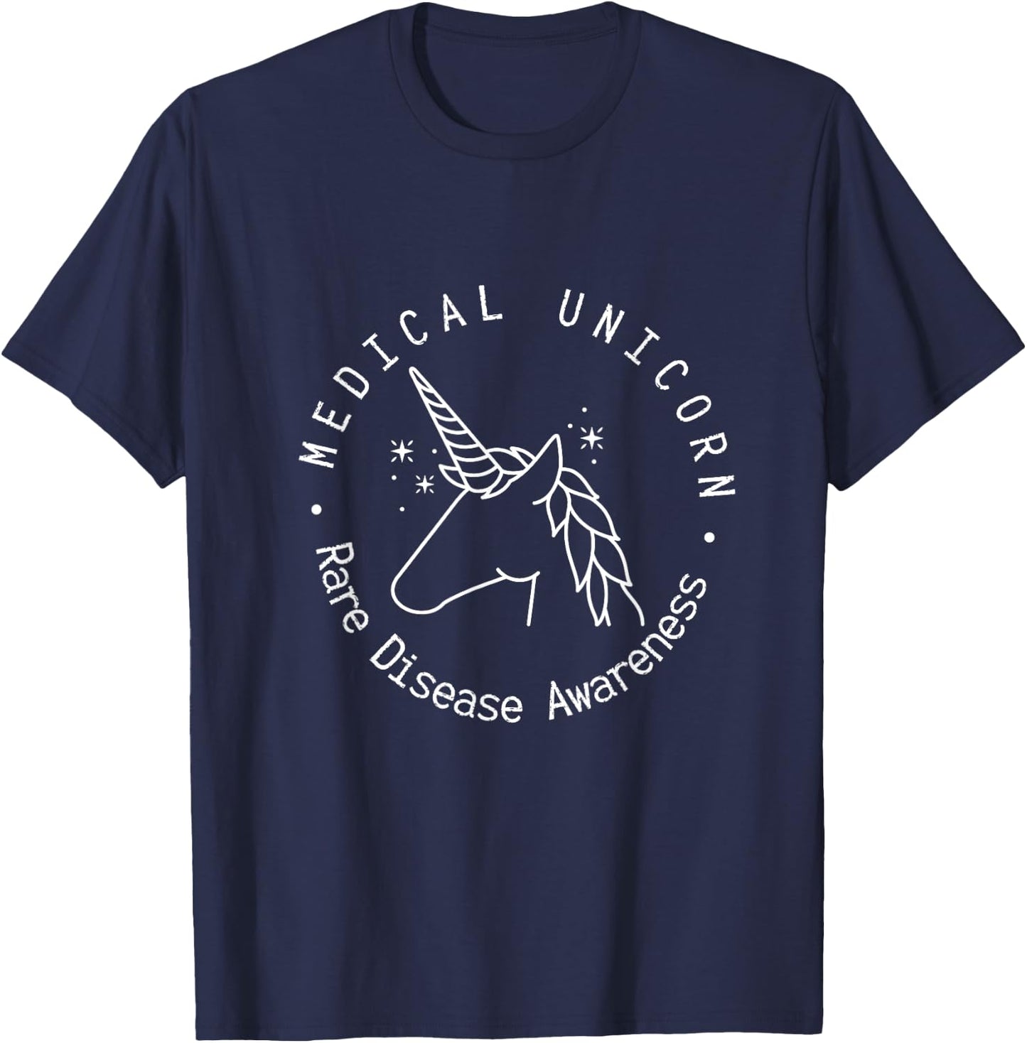 Medical Unicorn Rare Disease Awareness EDS Chronic Illness T-Shirt - T-Shirt | Navy