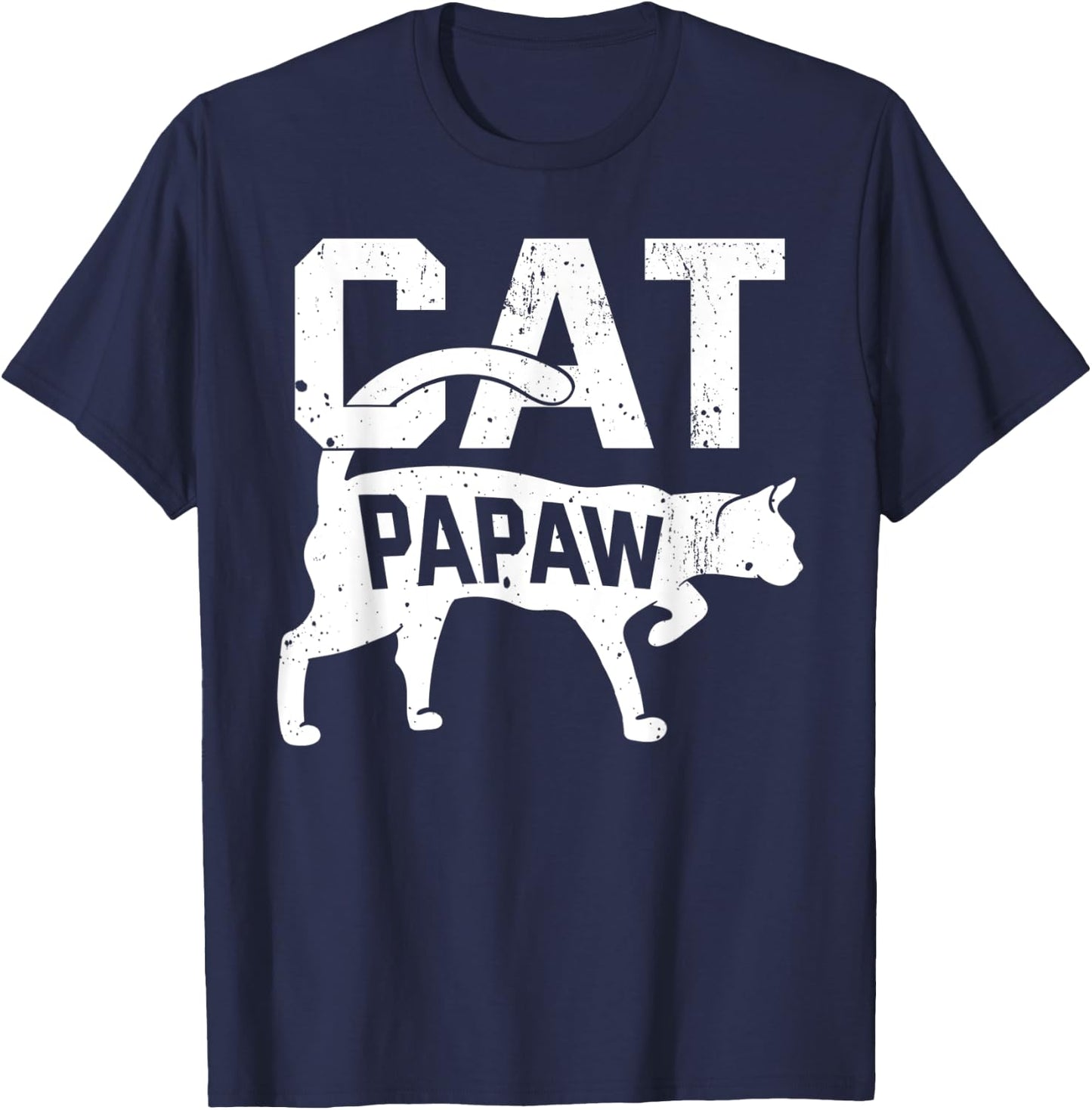 Cat Papaw Kitten Pet Owner Meow Father's Day T-Shirt - T-Shirt | Navy