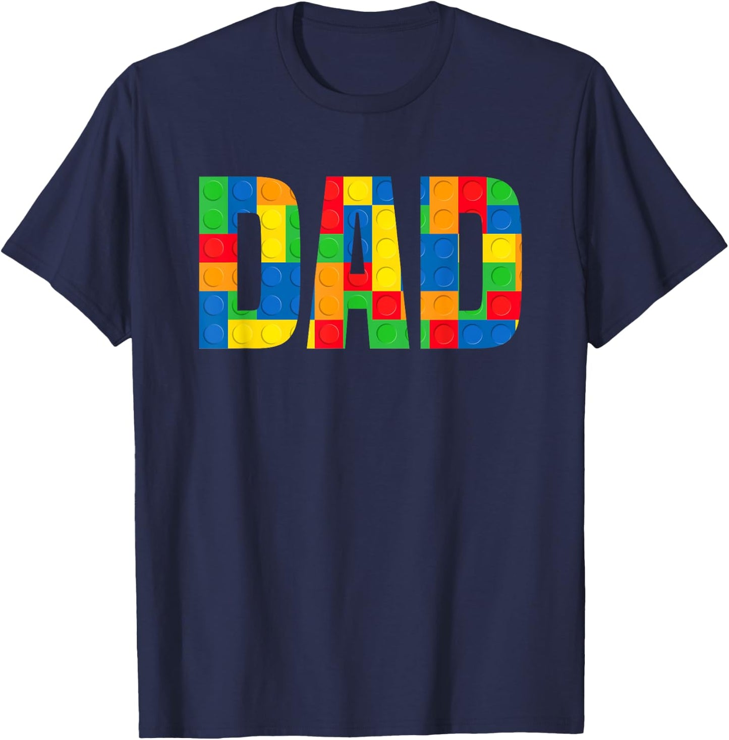 Cool Dad Brick Master Builder Funny Building Blocks Dad T-Shirt - T-Shirt | Navy