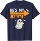 He's My Boo Cute Funny Matching Couple Halloween Costumes T-Shirt - T-Shirt | Navy