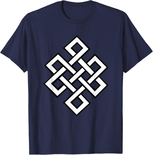 Hinduism Buddhism Tibetan Endless Eternal Knot T-Shirt - T-Shirt | Navy