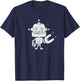 Distressed Retro Robot Dark - Artificial Intelligence Robot T-Shirt - T-Shirt | Navy