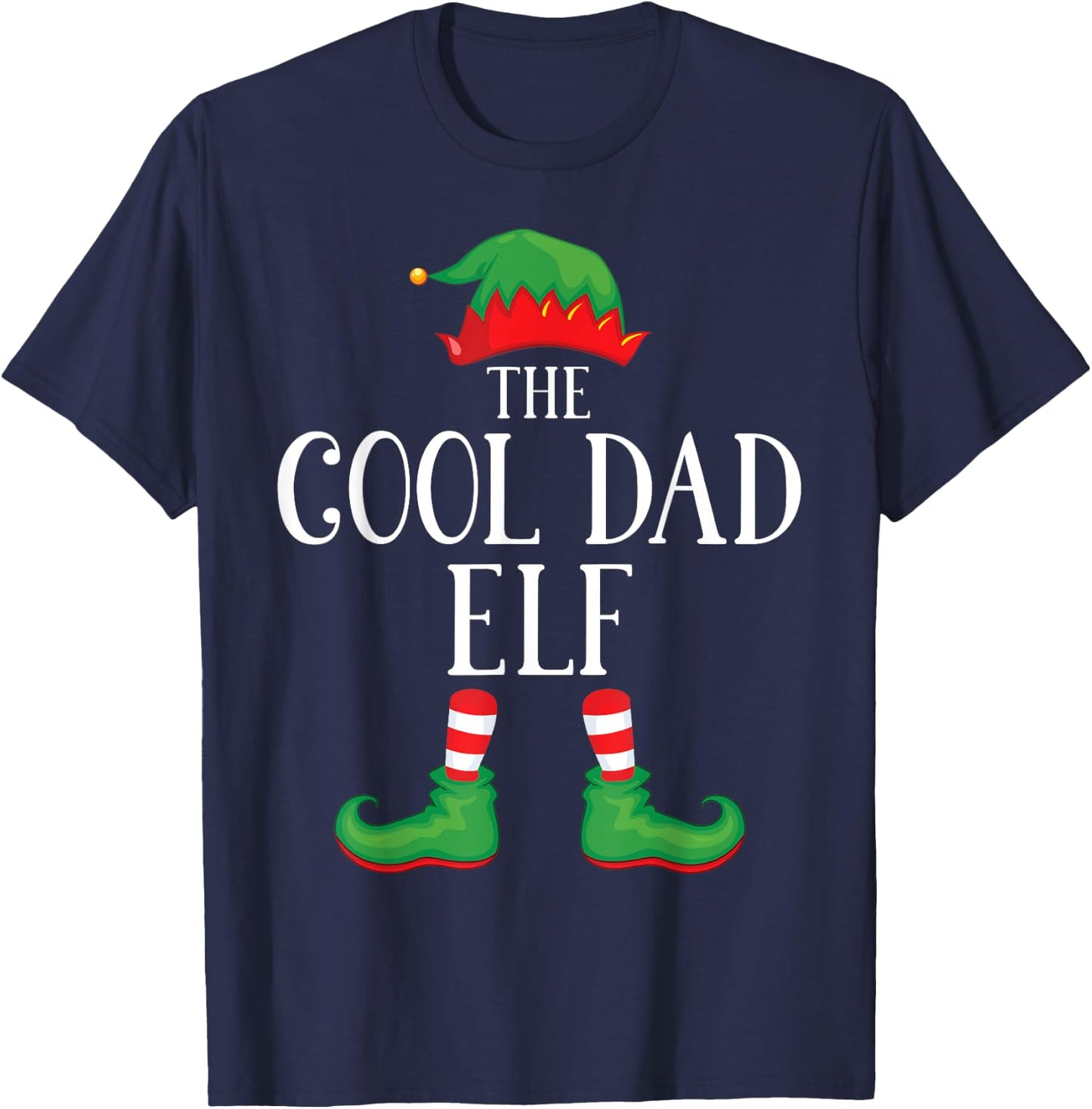 Cool Dad Elf Matching Group Xmas Funny Family Christmas T-Shirt - T-Shirt | Navy