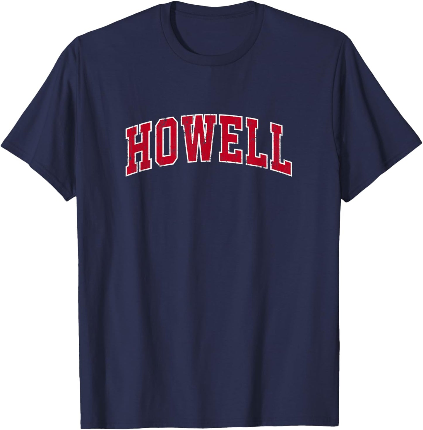 Howell New Jersey NJ Vintage Sports Design Red Design T-Shirt - T-Shirt | Navy