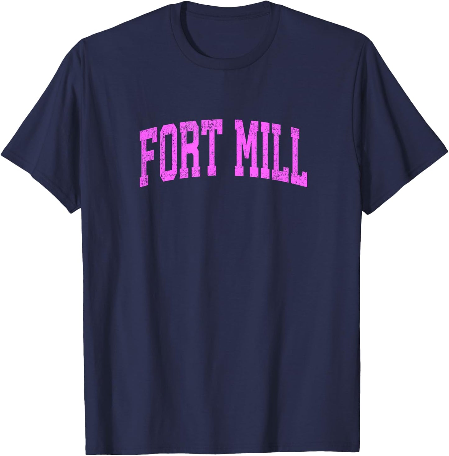 Fort Mill South Carolina SC Vintage Athletic Sports Pink Des T-Shirt - T-Shirt | Navy