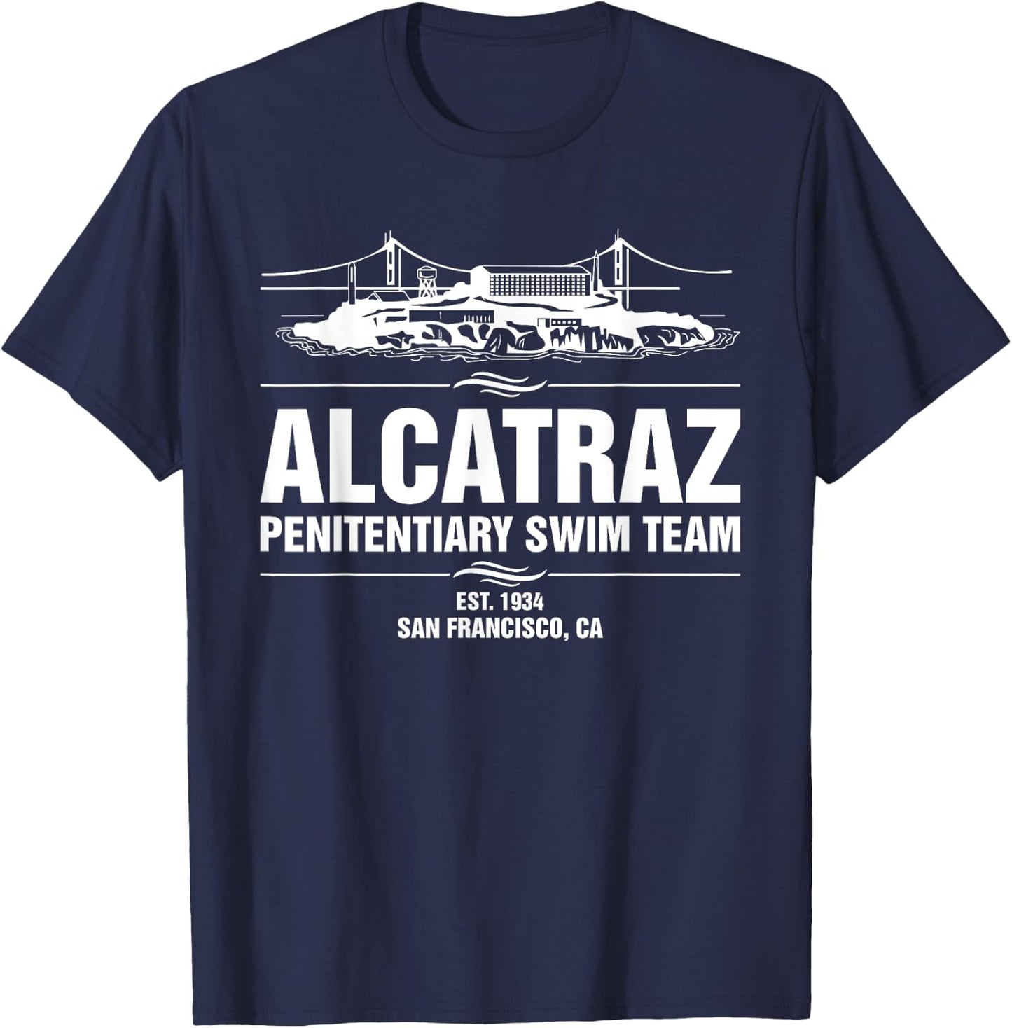 Alcatraz Penitentiary Swim Team Jail Prisoner T-Shirt - T-Shirt | Navy