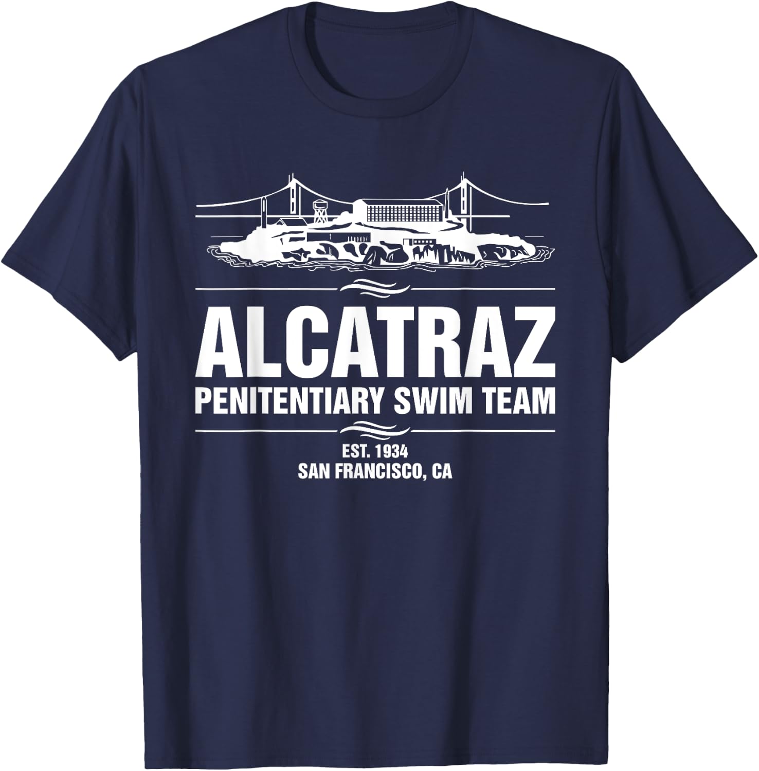 Alcatraz Penitentiary Swim Team Jail Prisoner T-Shirt - T-Shirt | Navy