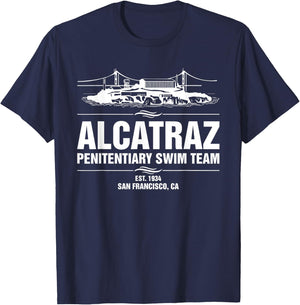 Alcatraz Penitentiary Swim Team Jail Prisoner T-Shirt - T-Shirt | Navy