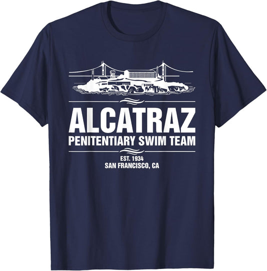 Alcatraz Penitentiary Swim Team Jail Prisoner T-Shirt - T-Shirt | Navy