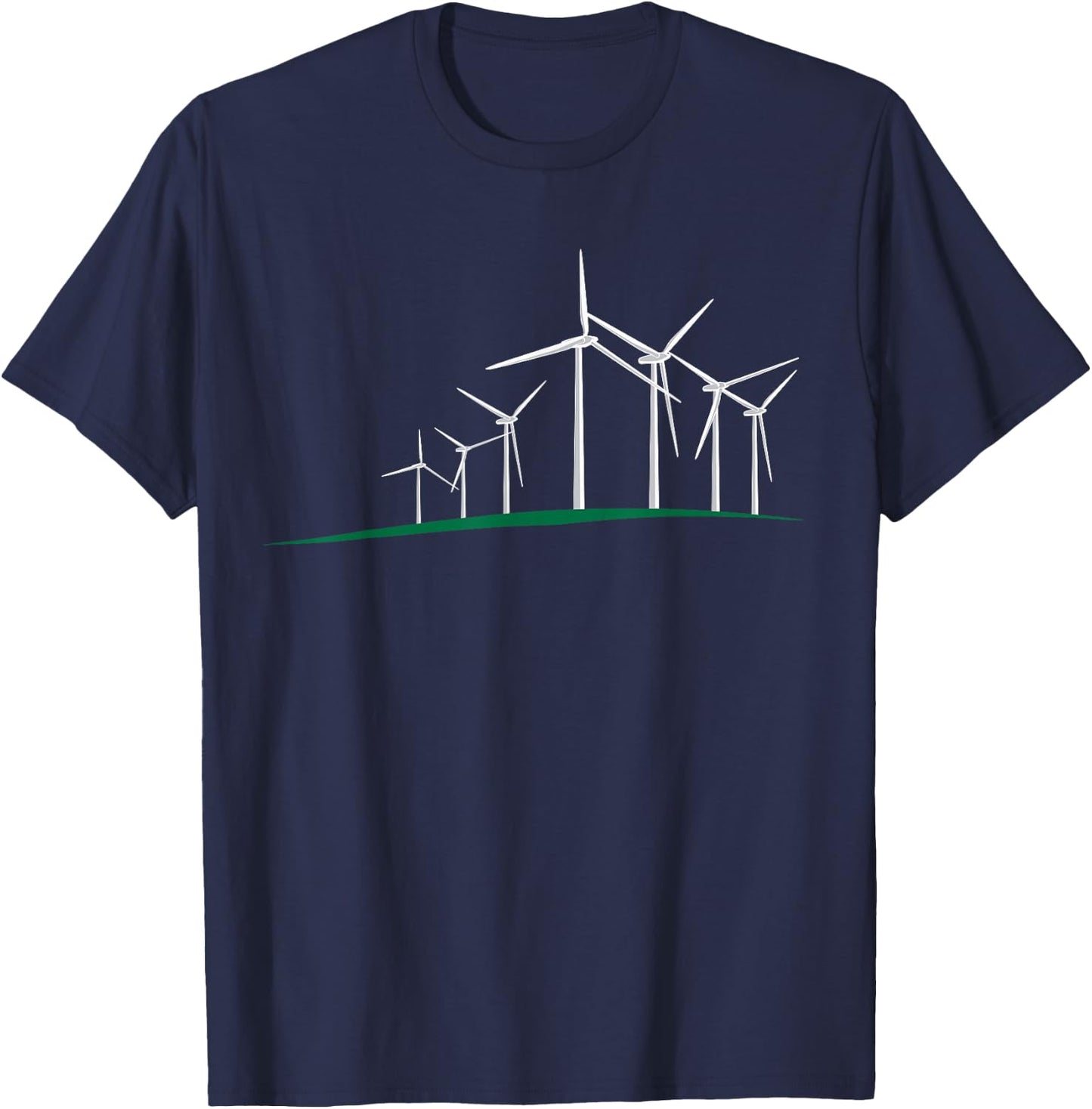 Windmill Wind Energy Design T-Shirt - T-Shirt | Navy