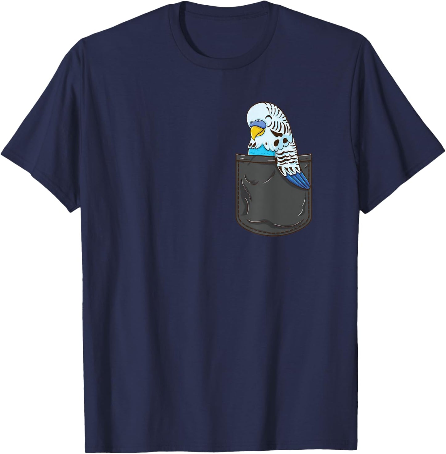 Budgie In Pocket Parakeet T-Shirt - T-Shirt | Navy