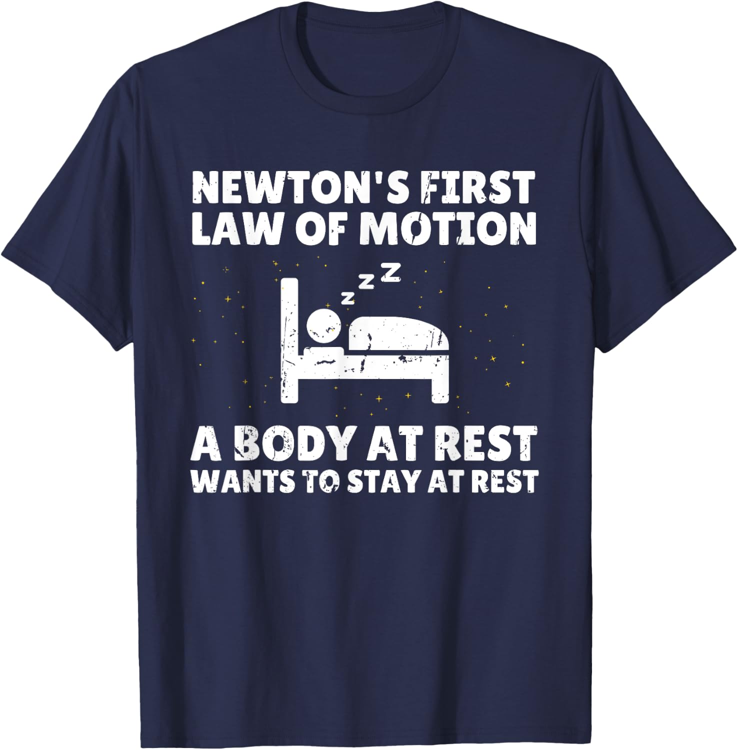 Newton's Law Art Women Nerdy Scientist Novelty T-Shirt - T-Shirt | Navy