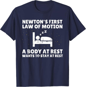 Newton's Law Art Women Nerdy Scientist Novelty T-Shirt - T-Shirt | Navy